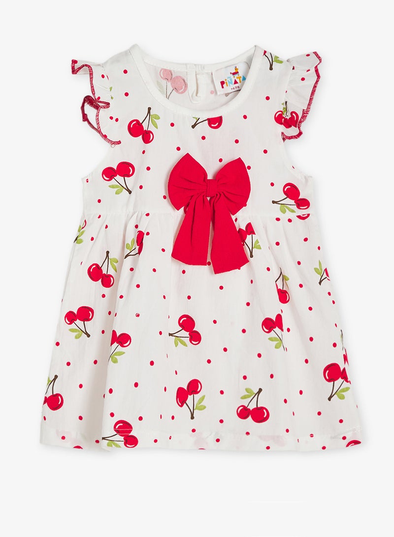 Pinata Cherry Print Red-Bow Dress - Image 1